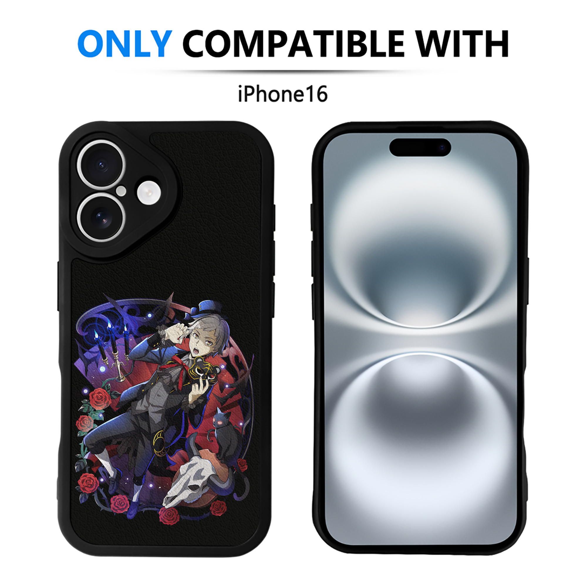 （画像用） 文豪ストレイドッグス Bungo Stray Dogs 【iPhone 16シリーズ対応】シリコンスマホケース（レザー調） 材質：シリコン